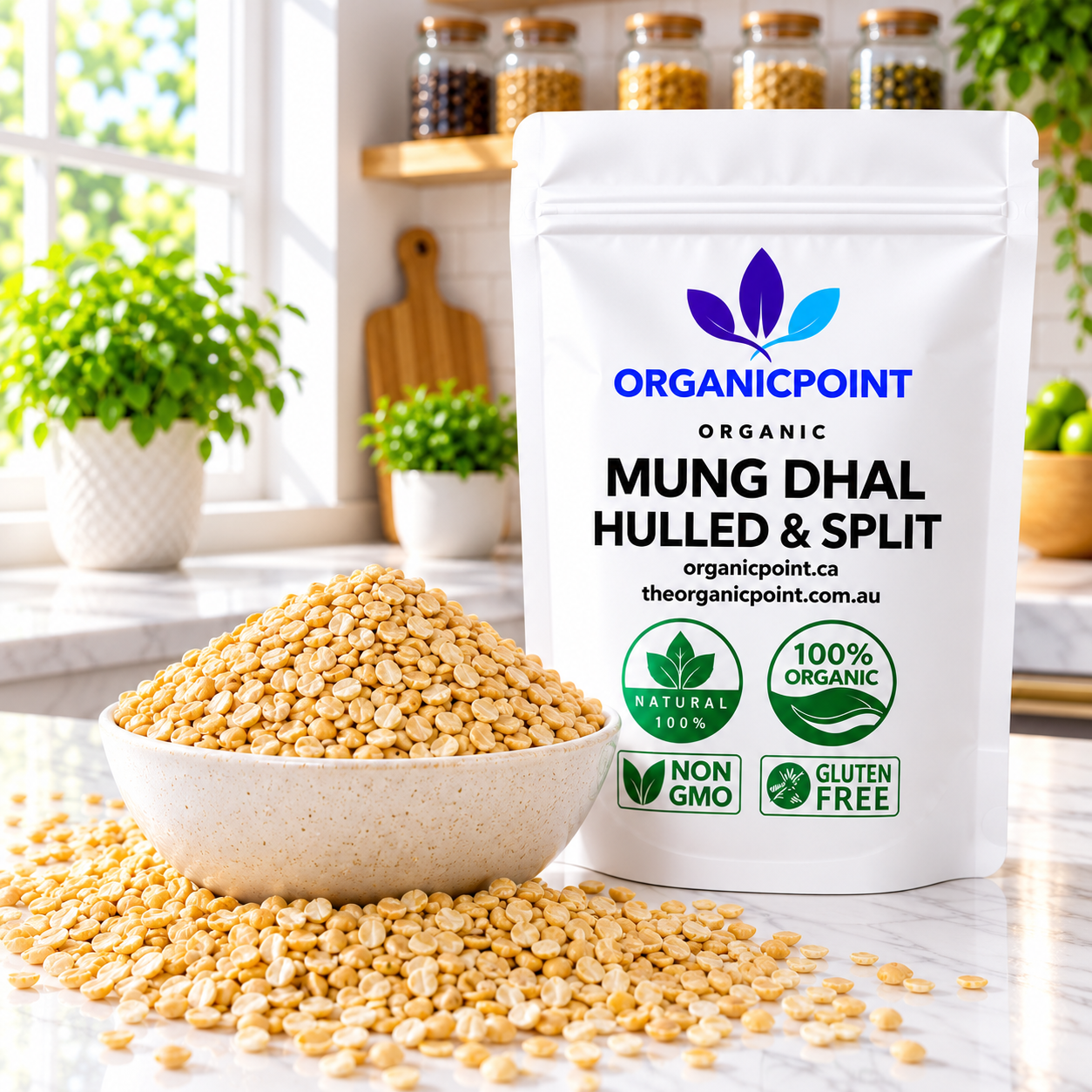Organic Mung Dahl, Hulled, Split