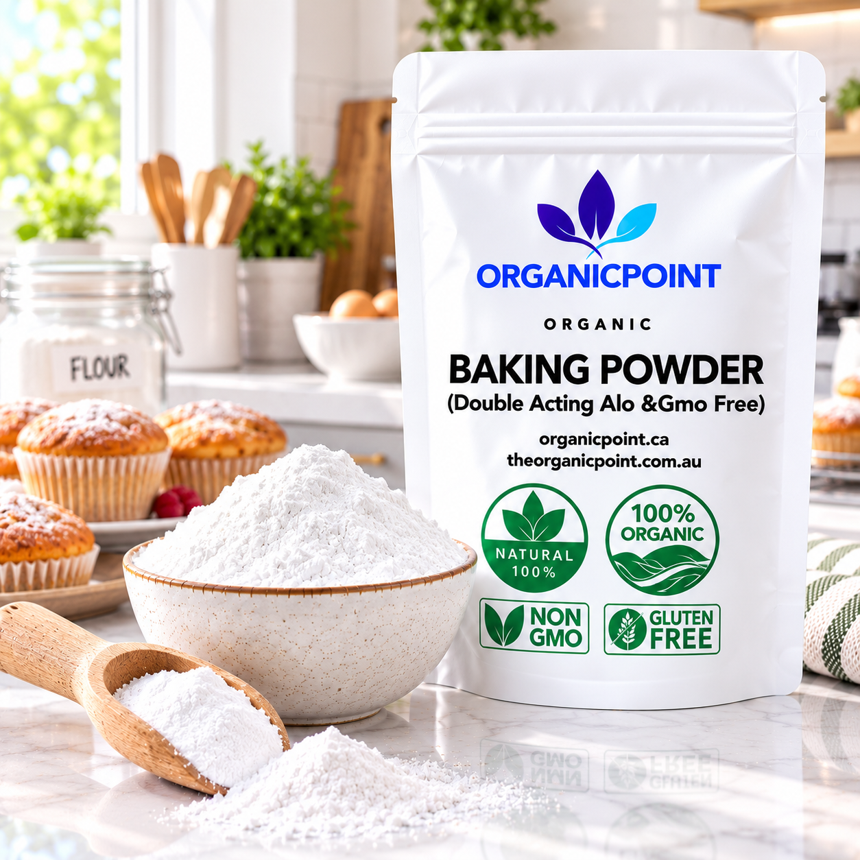 Baking Powder, Double Acting, Alu & GMO free