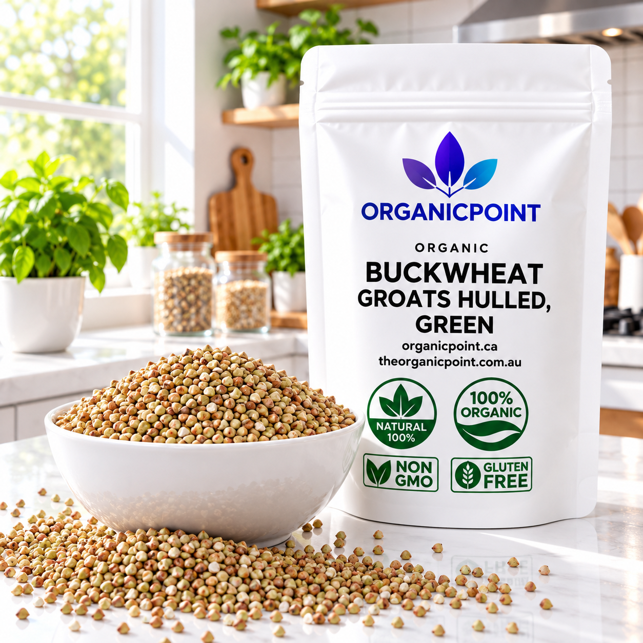 Organic Buckwheat Groats, Hulled, Green