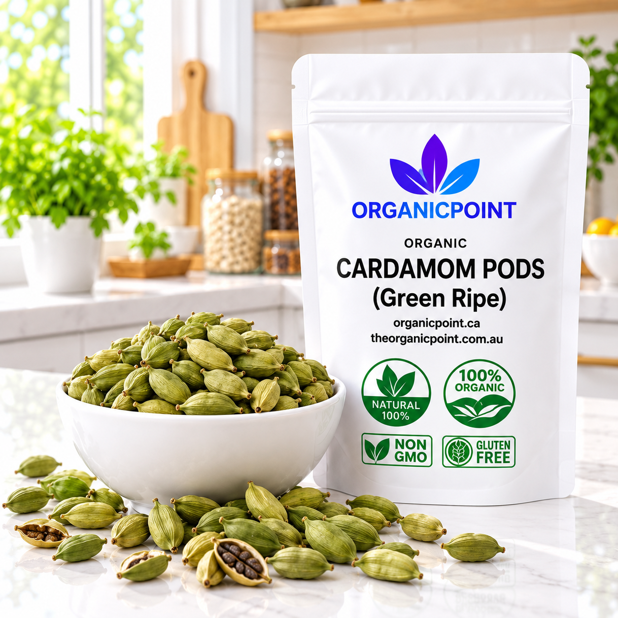 Organic Cardamom Pods, Green, Ripe