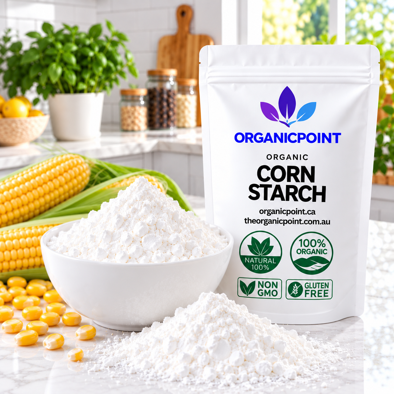 Organic Corn Starch GMO, Free