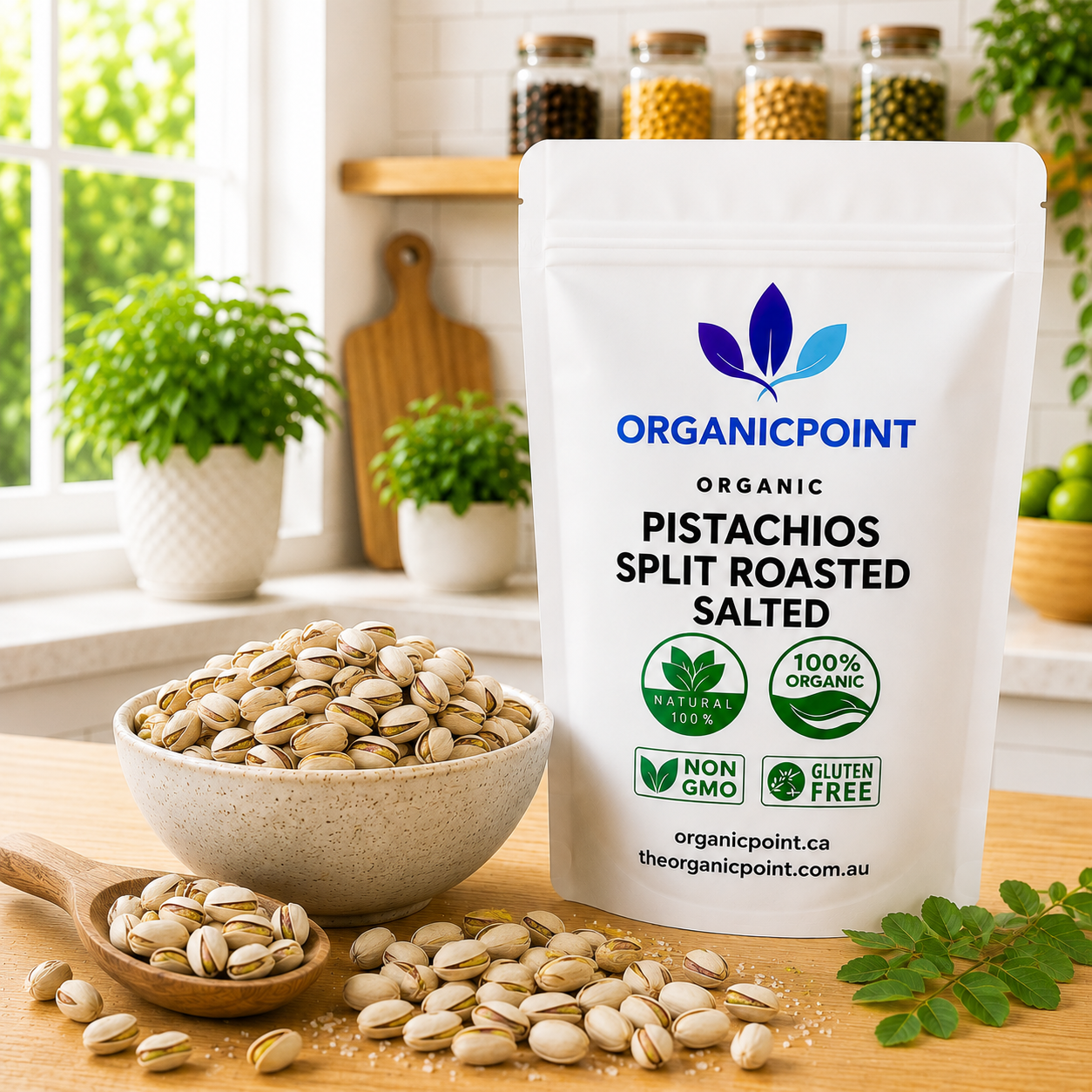 Organic Pistachios, Split Shell, Roasted & Salted