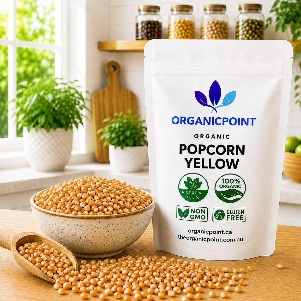 Organic Popcorn, Yellow