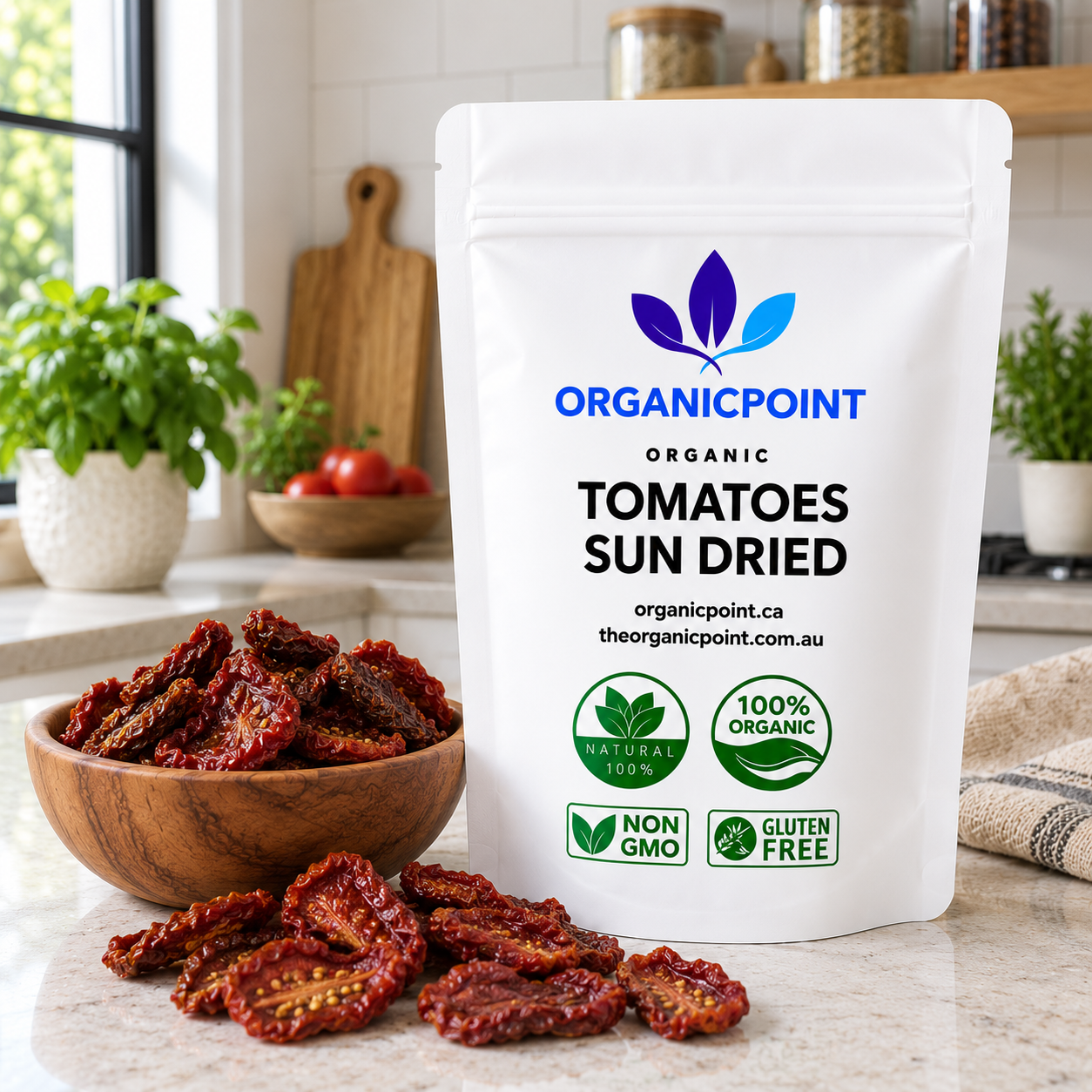 Organic Tomatoes, Sun Dried, Salted