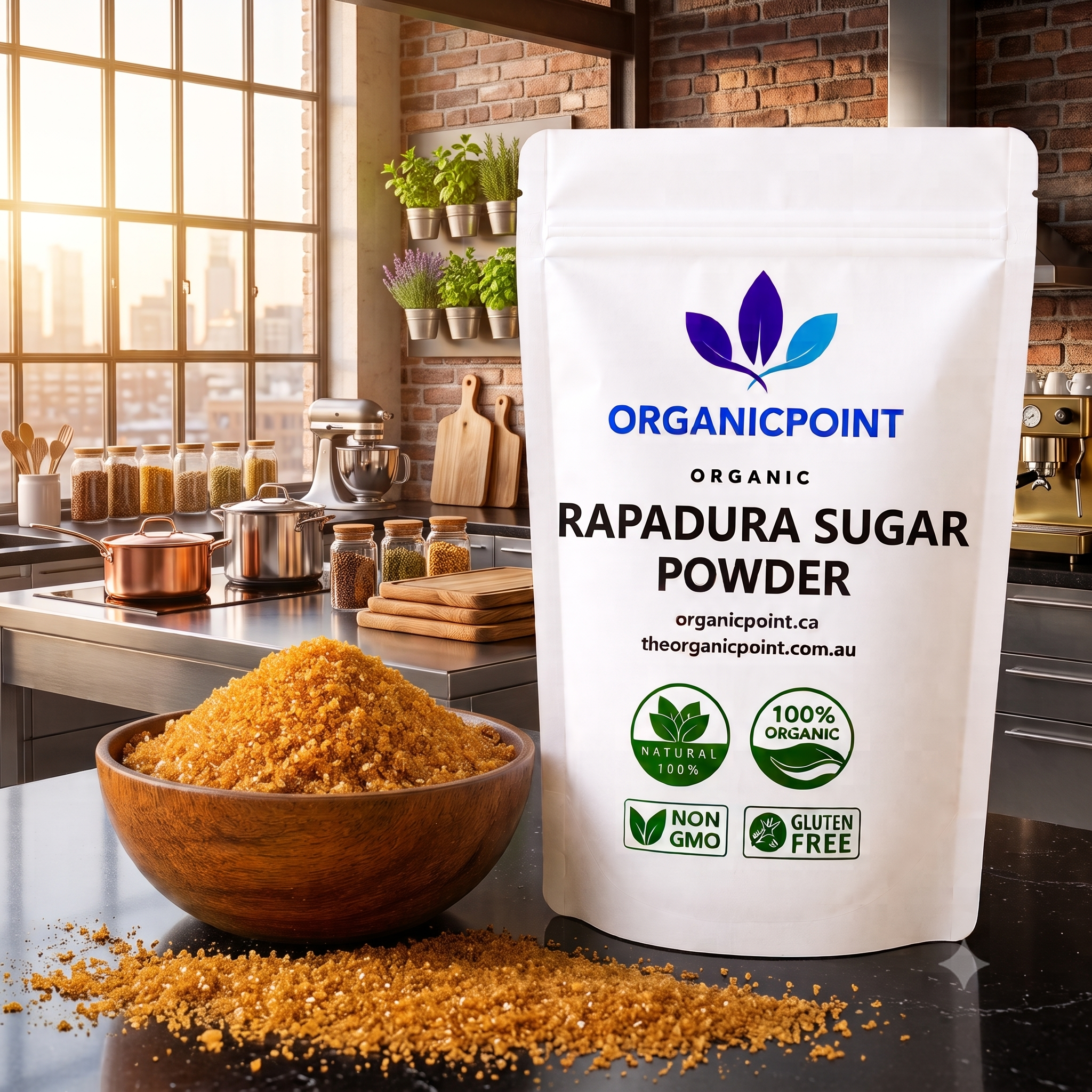 Organic Sugar, (RAPADURA SUGER) Evaporated cane Juice, Golden, Eco Social