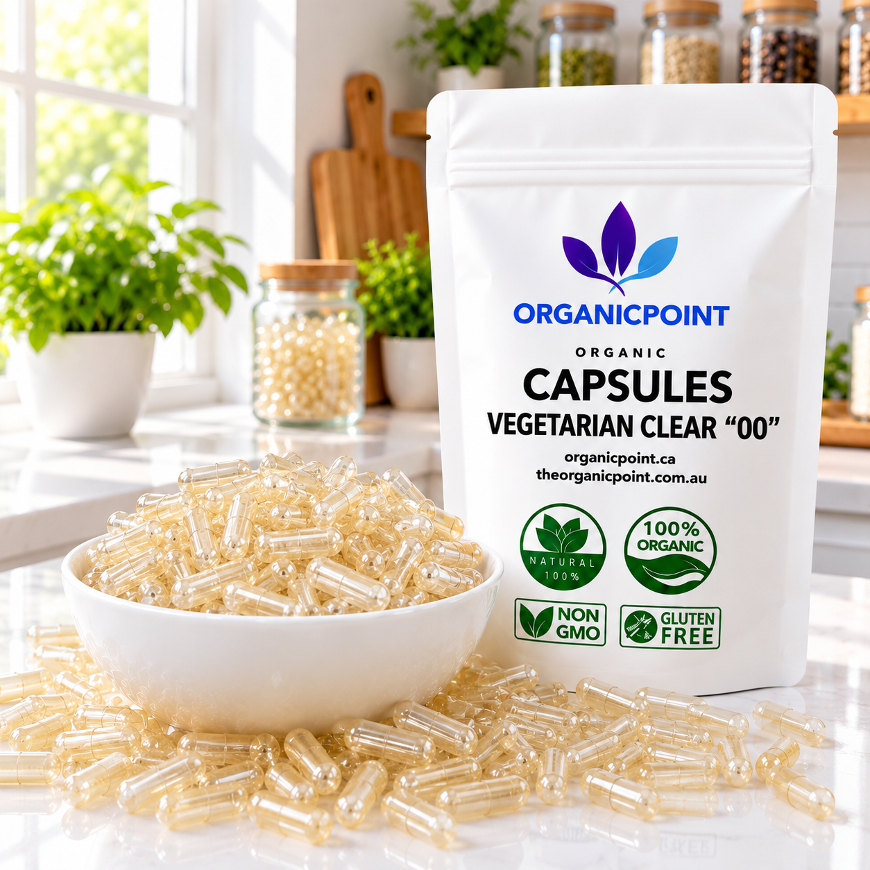 Vegetarian Capsules, Clear, "00"