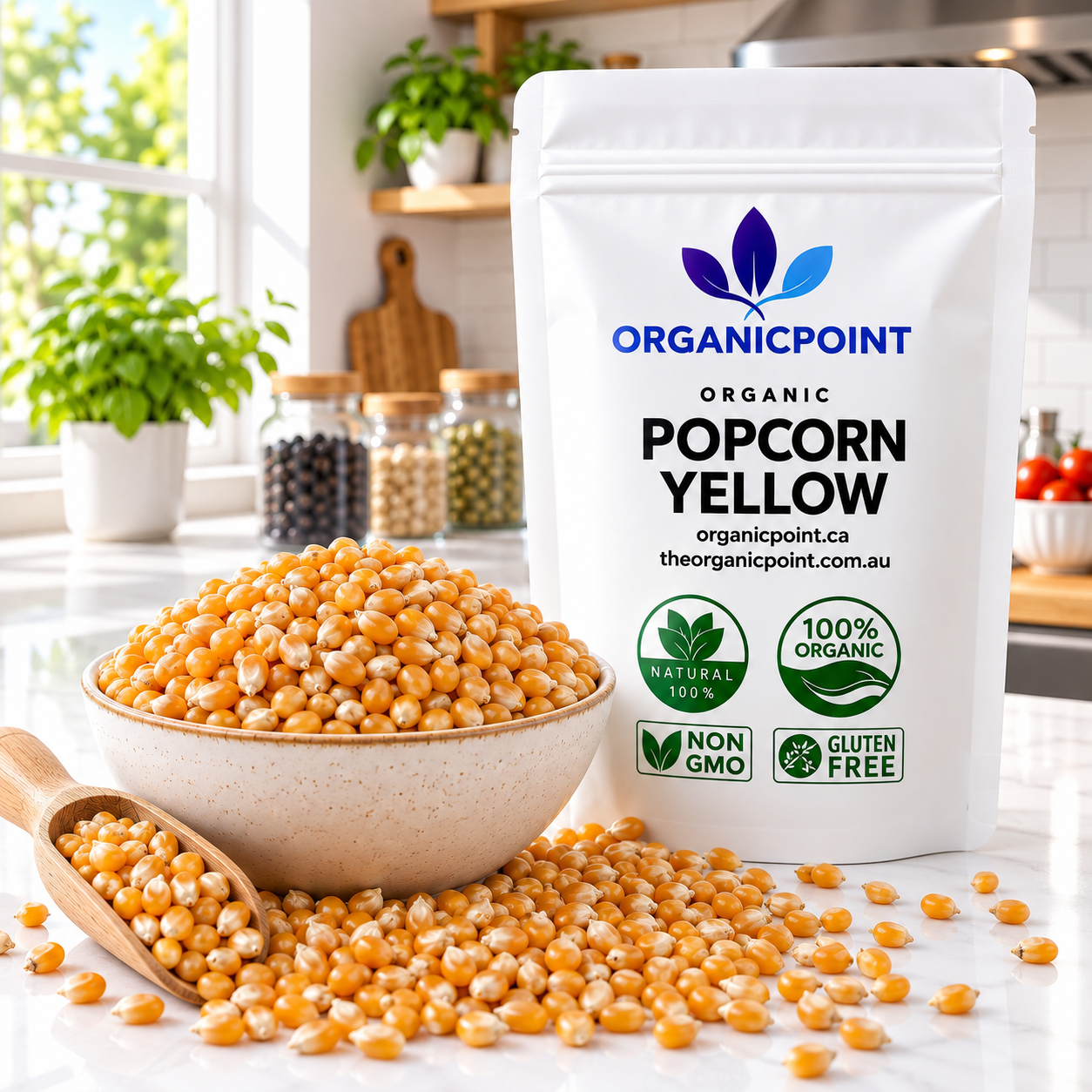 Organic Popcorn, Yellow