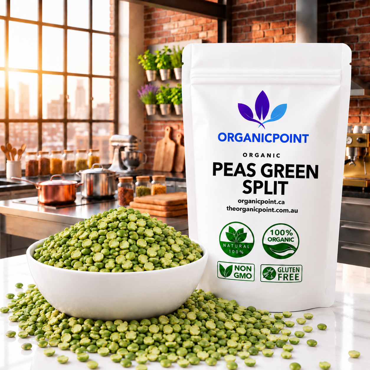 Organic Peas, Green Split