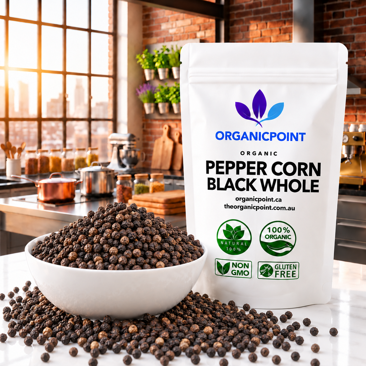 Organic Pepper Corn, Black, Whole