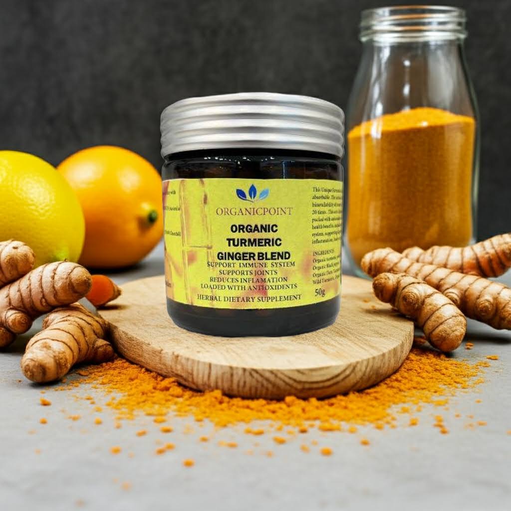 (Organic Turmeric Ginger Blend Powder & Capsules (Immunity Booster)